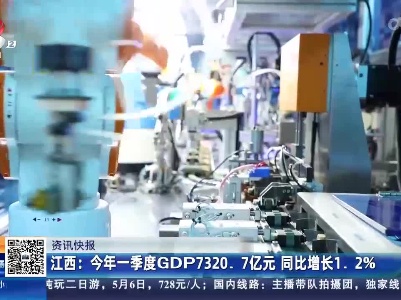 江西：今年一季度GDP7320.7亿元 同比增长1.2%