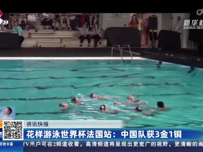 花样游泳世界杯法国站：中国队获3金1铜
