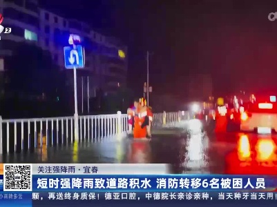 【关注强降雨】宜春：短时强降雨致道路积水 消防转移6名被困人员