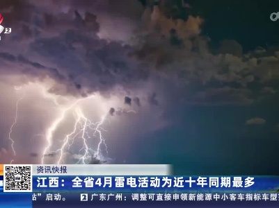 江西：全省4月雷电活动为近十年同期最多