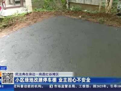 【民法典在身边】南昌红谷滩区：小区绿地改建停车棚 业主担心不安全
