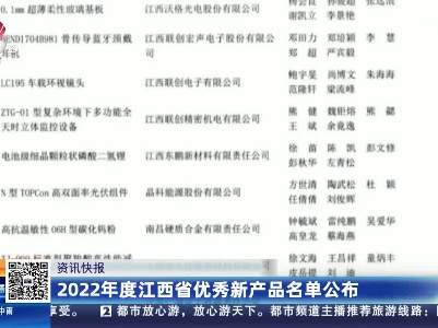 2022年度江西省优秀新产品名单公布