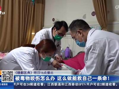 【《赣鄱医典》明日16点播出】被毒物咬伤怎么办 这么做能救自己一条命！
