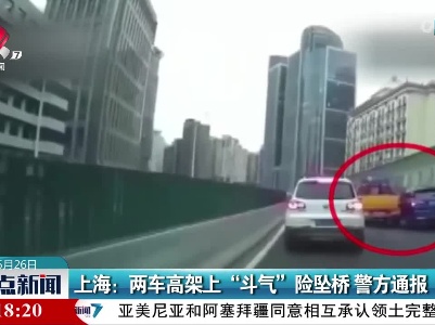 上海：两车高架上“斗气”险坠桥 警方通报
