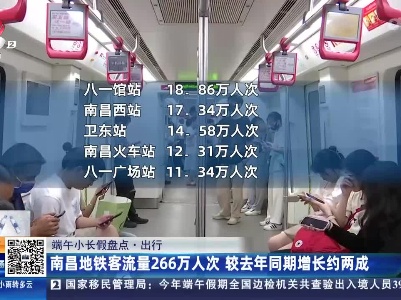 【端午小长假盘点·出行】南昌地铁客流量266万人次 较去年同期增长约两成