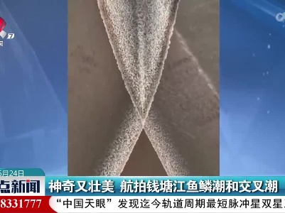 神奇又壮美 航拍钱塘江鱼鳞潮和交叉潮