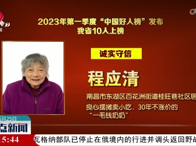 我省9组10人上榜第一季度“中国好人榜”