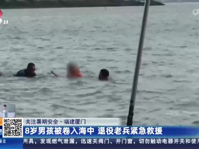 【关注暑期安全】福建厦门：8岁男孩被卷入海中 退役老兵紧急救援