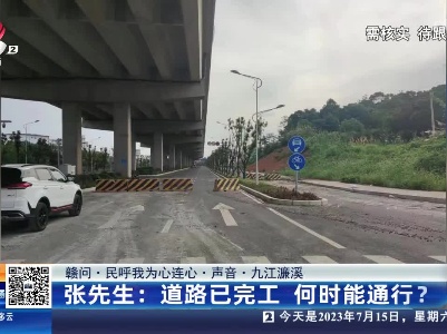 【赣问·民呼我为心连心·声音·九江濂溪】张先生：道路已完工 何时能通行？