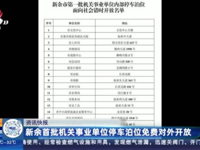 新余首批机关事业单位停车泊位免费对外开放