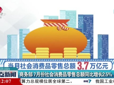 商务部7月份社会消费品零售总额同比增长2.5%
