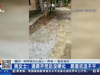 【赣问·民呼我为心连心·声音·新余渝水】姚女士：道路开挖后没硬化 路面坑洼不平