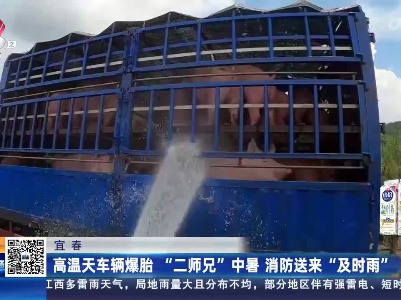 宜春：高温天气车辆爆胎“二师兄”中暑 消防送来“及时雨”
