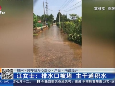 【赣问·民呼我为心连心·声音·南昌经开】江女士：排水口被堵 主干道积水