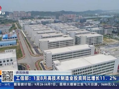 工信部：1只8月高技术制造业投资同比增长11.2%