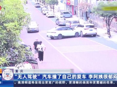 重庆：“无人驾驶”汽车撞了自己的爱车 李阿姨很郁闷