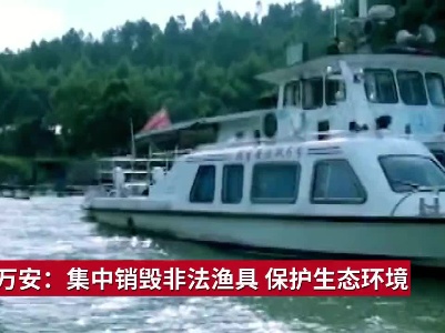 吉安万安：集中销毁非法渔具 保护生态环境