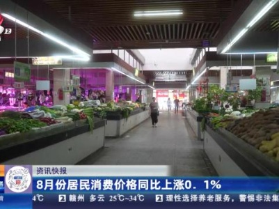 8月份居民消费价格同比上涨0.1%