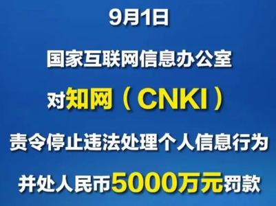 热评丨被罚5000万元，知网应知法守法