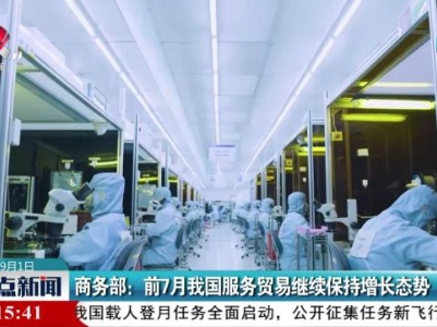 商务部：前7月我国服务贸易继续保持增长态势