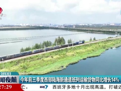 今年前三季度西部陆海新通道班列运输货物同比增长14％