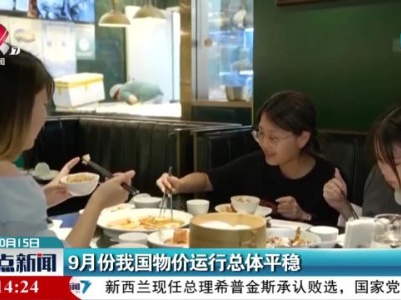 9月份我国物价运行总体平稳