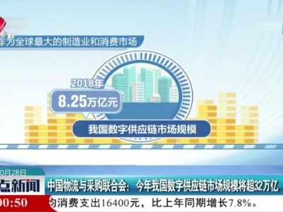 中国物流与采购联合会：今年我国数字供应链市场规模将超32万亿