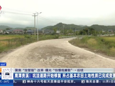 【聚焦“放管服”改革 曝光“怕慢假庸散”】后续·鹰潭贵溪：坑洼道路开始修复 所占基本农田土地性质已完成变更