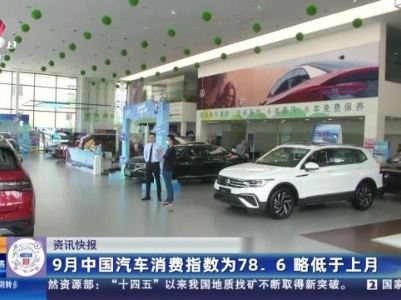 9月中国汽车消费指数为78.6 略低于上月