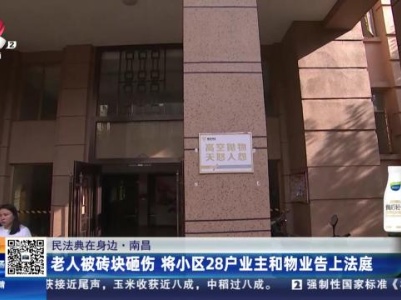 【民法典在身边】南昌：老人被砖块砸伤 将小区28户业主和物业告上法庭