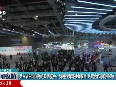 第六届中国国际进口博览会：贸易投资对接会收官 达成合作意向416项
