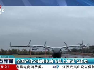 全国产化2吨级电动飞机上海试飞成功