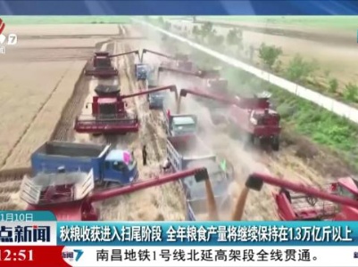 秋粮收获进入扫尾阶段 全年粮食产量将继续保持在1.3万亿斤以上