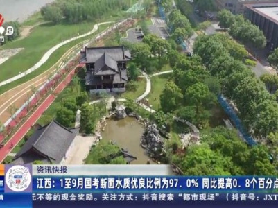 江西：1至9月国考断面水质优良比例为97.0% 同比提高0.8个百分点