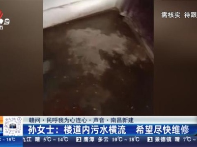 【赣问·民呼我为心连心·声音·南昌新建】孙女士：楼道内污水横流 希望尽快维修