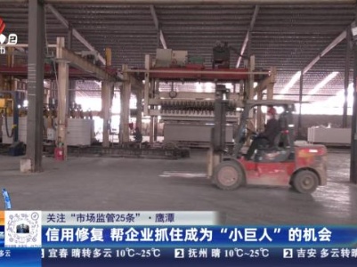 【关注“市场监管25条”】鹰潭：信用修复 帮企业抓住成为“小巨人”的机会