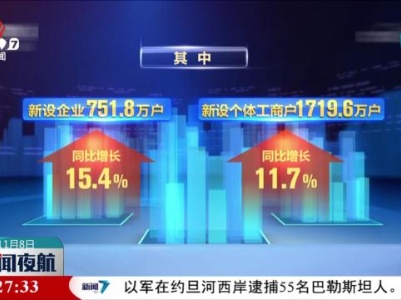 前三季度全国新设经营主体2480.8万户