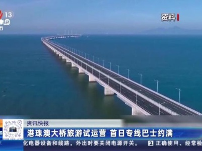 港珠澳大桥旅游试运营 首日专线巴士约满