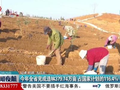 今年全省完成造林379.74万亩 占国家计划的116.4%