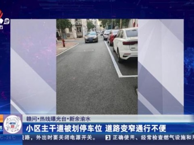 【赣问·热线曝光台】新余渝水：小区主干道被划停车位 道路变窄通行不便