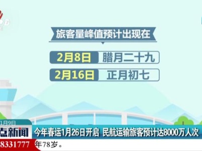 今年春运1月26日开启 民航运输旅客预计达8000万人次