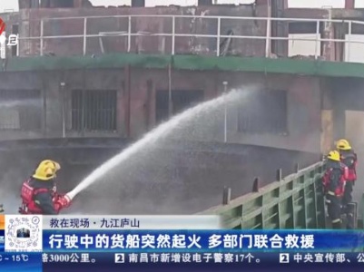 【救在现场】九江庐山：行驶中的货船突然起火 多部门联合救援
