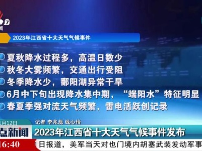 2023年江西省十大天气气候事件发布