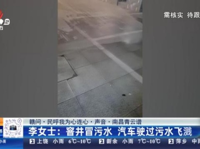 【赣问·民呼我为心连心·声音·南昌青云谱】李女士：窨井冒污水 汽车驶过污水飞溅