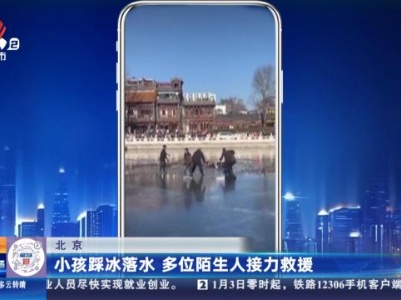 北京：小孩踩冰落水 多位陌生人接力救援