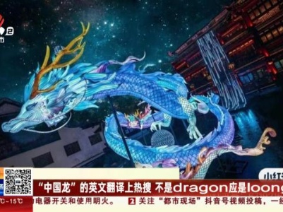 “中国龙”的英文翻译上热搜 不是dragon应是loog！
