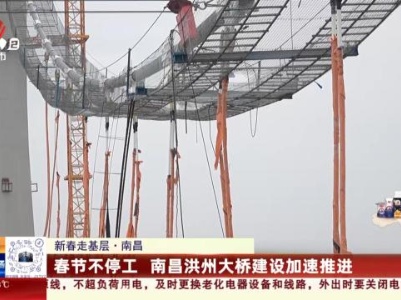 【新春走基层】南昌：春节不停工 南昌洪州大桥建设加速推进