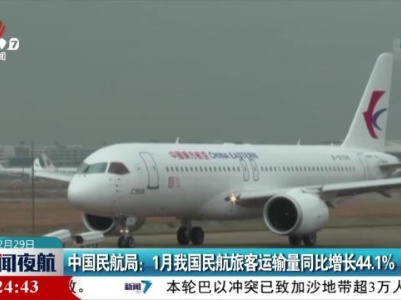中国民航局：1月我国民航旅客运输量同比增长44.1%