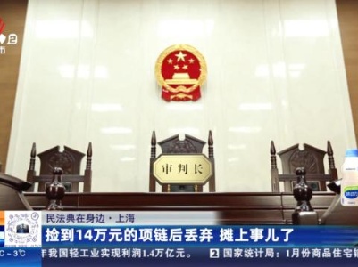 【民法典在身边】上海：捡到14万元的项链后丢弃 摊上事儿了