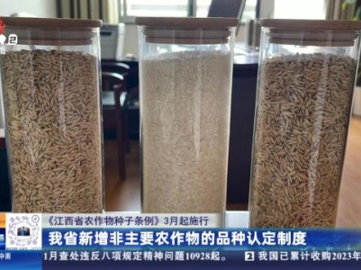 【江西省农作物种子条例】3月起施行：我省新增非主要农作物的品种认定制度